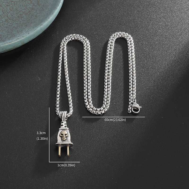 Skull Pendant Rock Sweater Chain Pendant