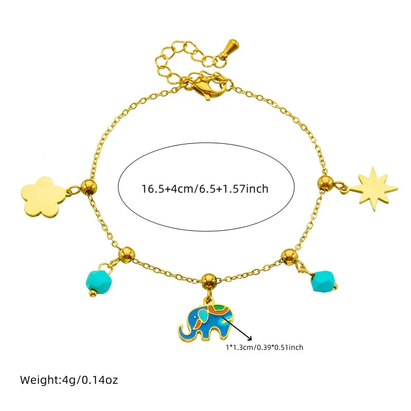 Elephant Pendant Bracelet Stainless Steel