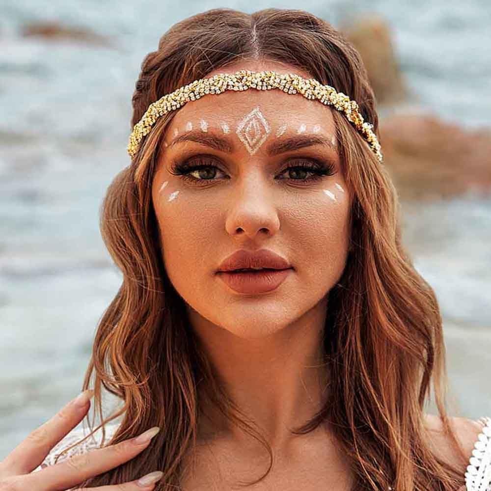 Native Crystal Forehead Pendant Head Chain