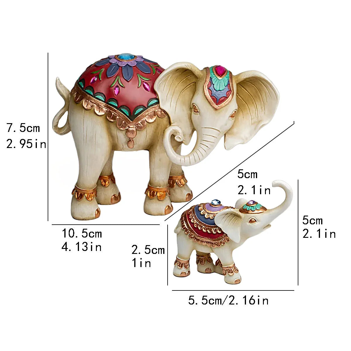 Elephant Statue Mother And Child Ornaments