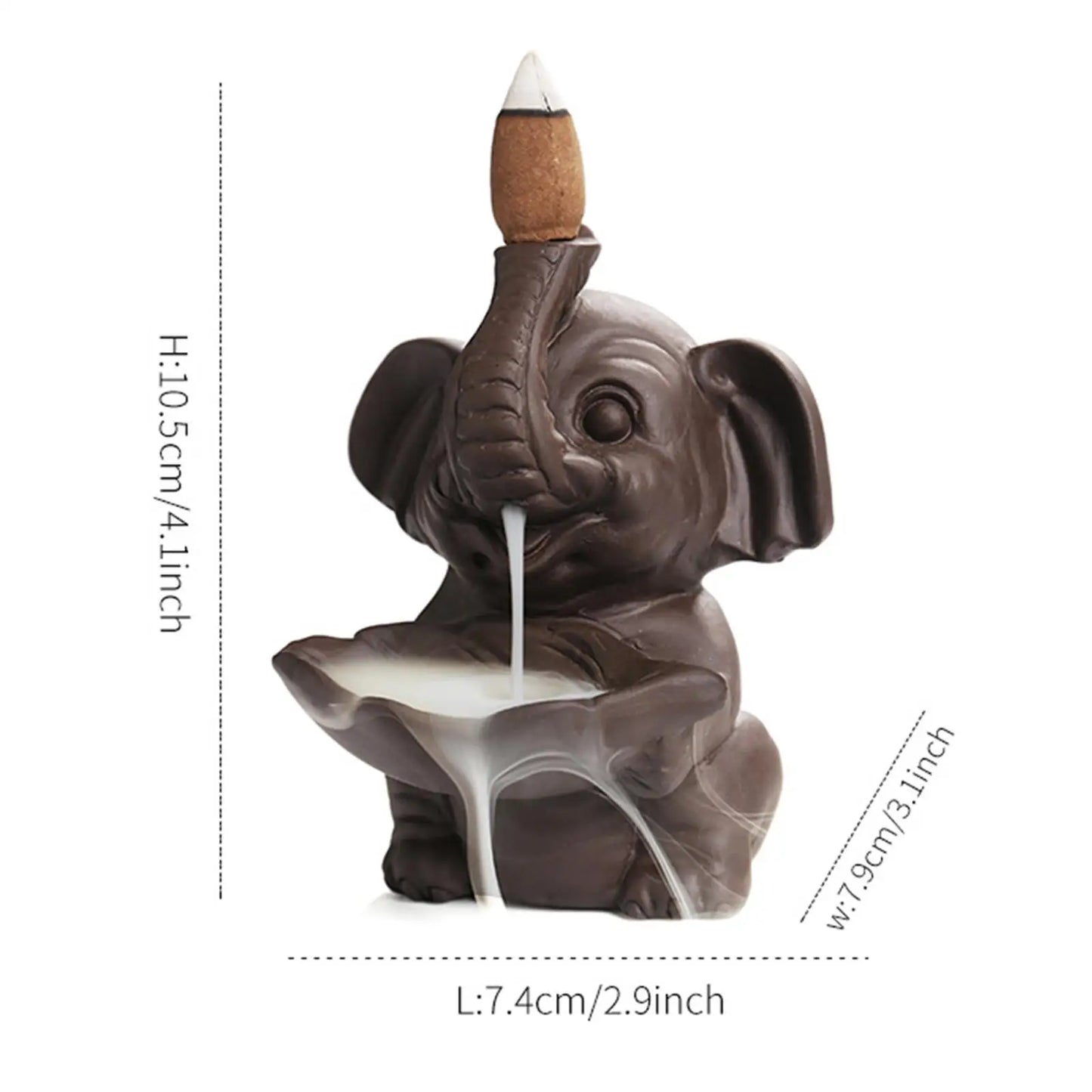 Elephant Incense Holder Incense Cones Burner Waterfall Ornament