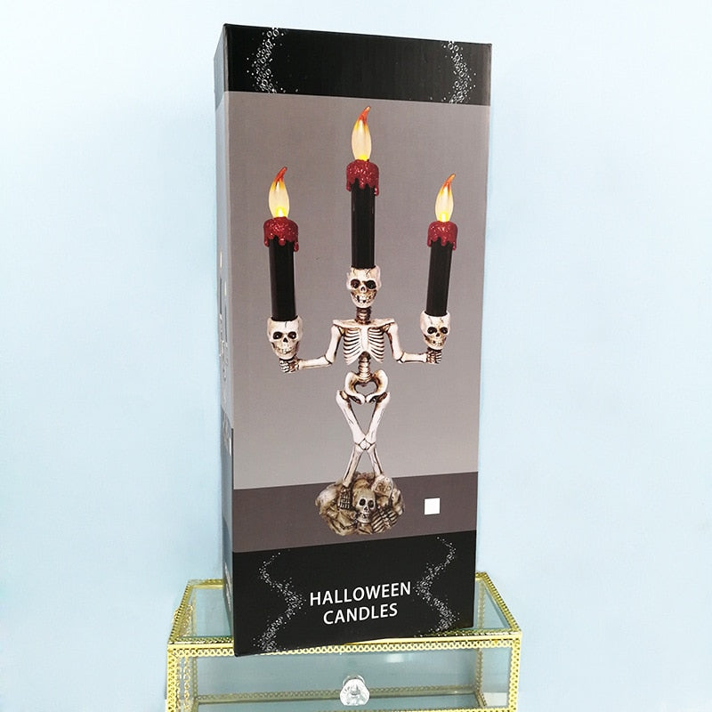 Skull Skeleton Candlestick LED Electronic Candle