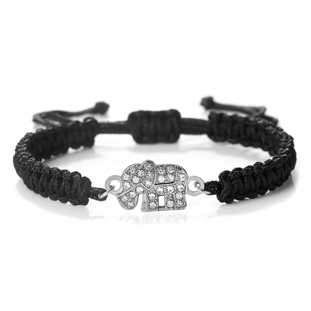 Elephant Pendant Bracelet Cute Crystal Handmade