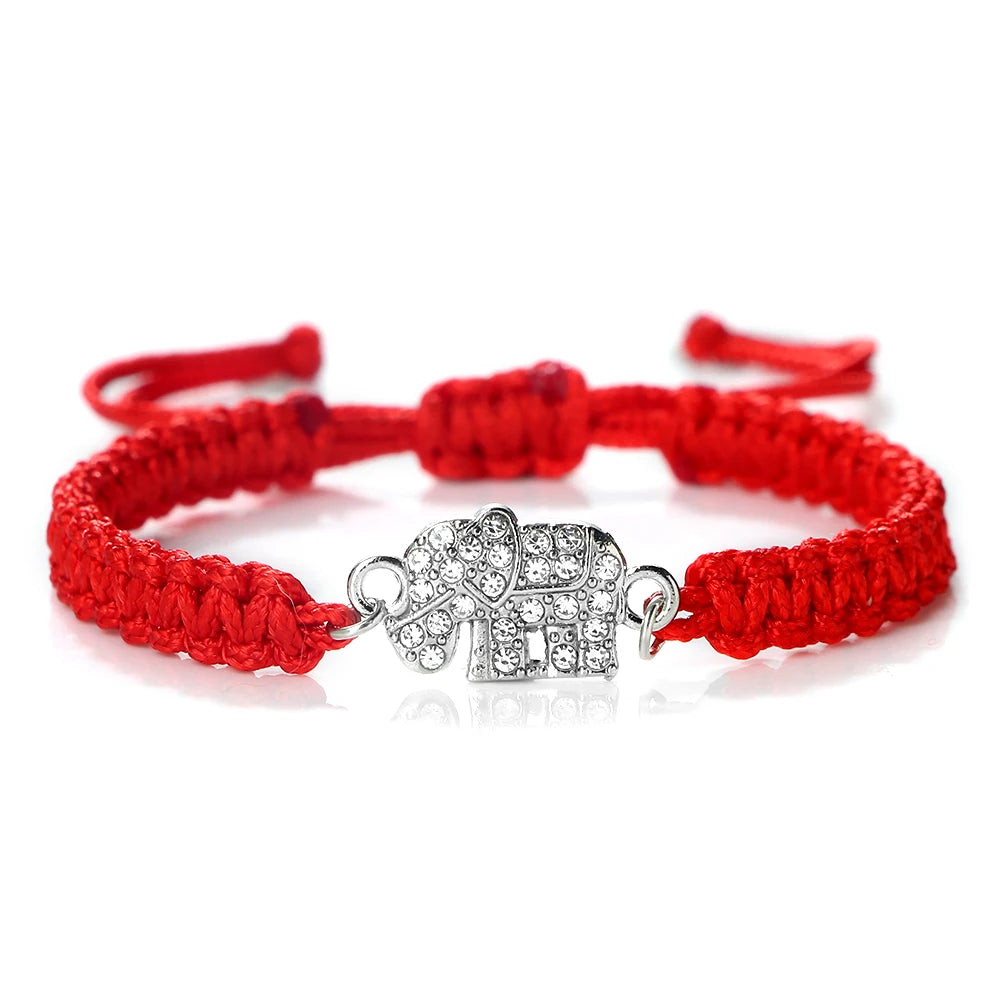 Elephant Pendant Bracelet Cute Crystal Handmade
