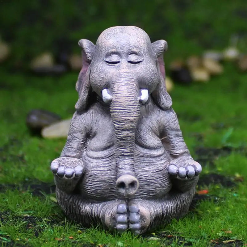 Elephant Yoga Statue 3 Items Mini Statue