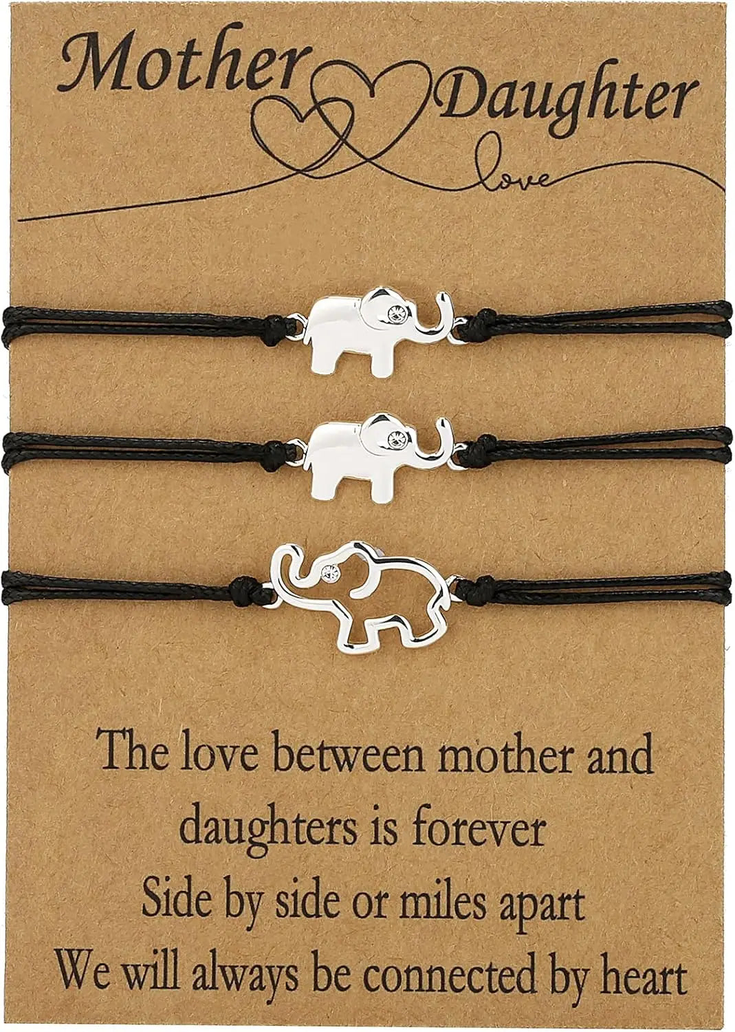 Elephant Mother Daughter Bracelets Set