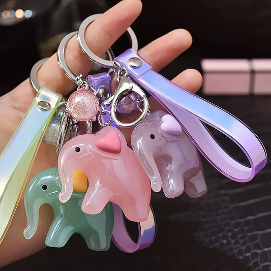 Elephant Colorful Resin Keychains