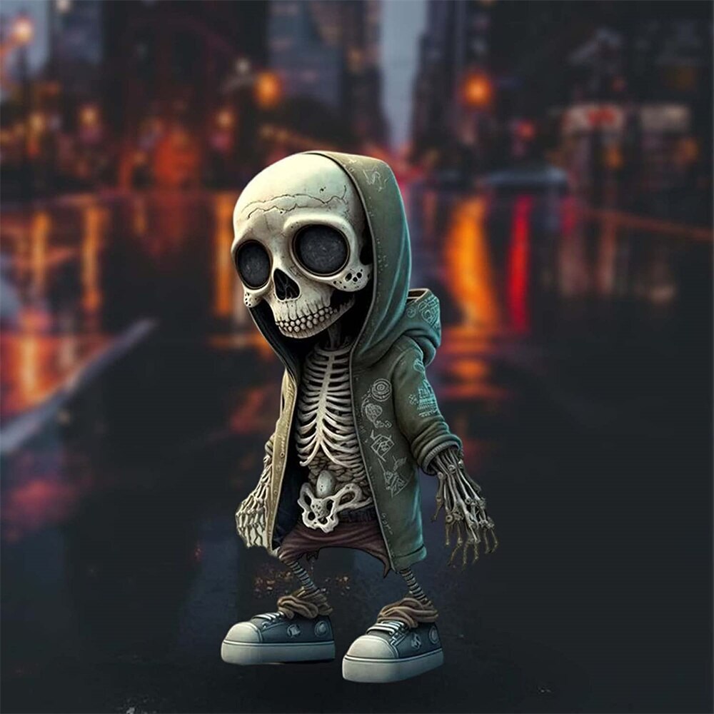 Resin Cool Skeleton Figures Halloween Skeleton Figurine Skull Ornaments