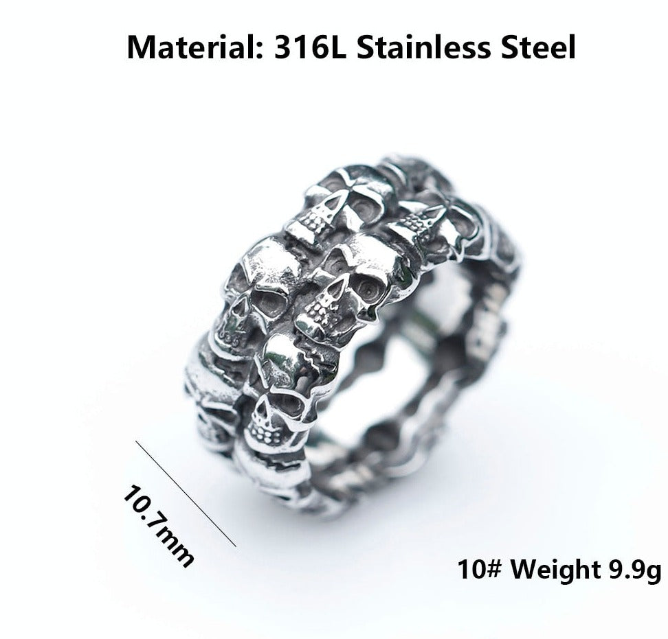 Skull Ring Vintage Stainless Steel