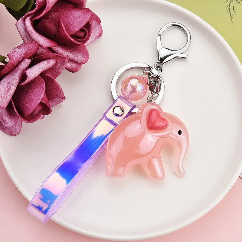 Elephant Colorful Resin Keychains