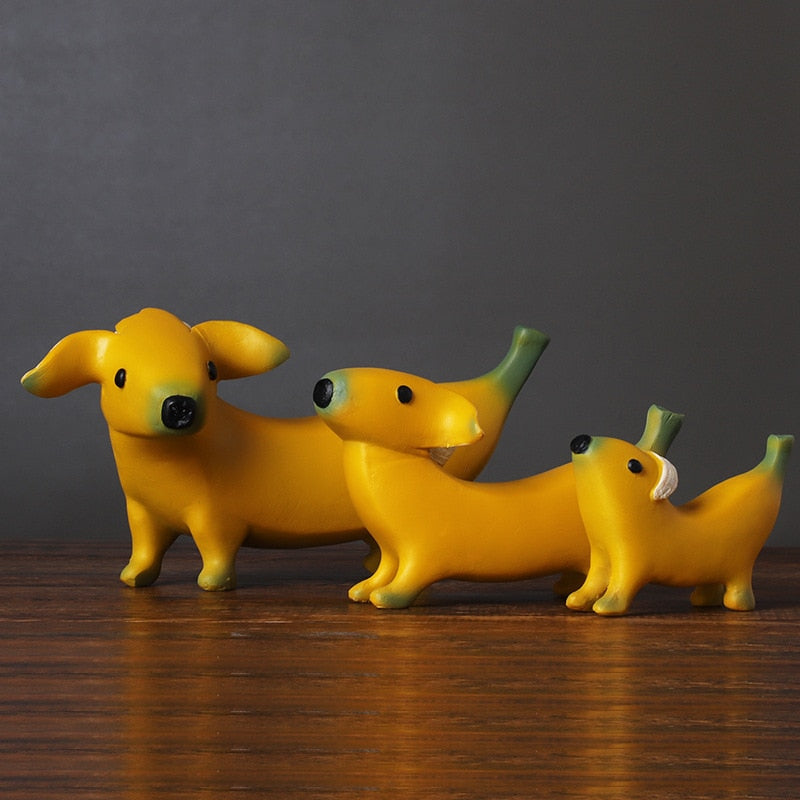 Banana Dog Statue Resin Figurines