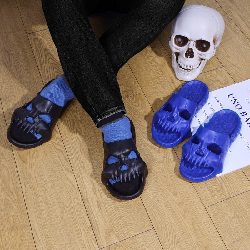 Slippers Skull Design Thick Sole Platform