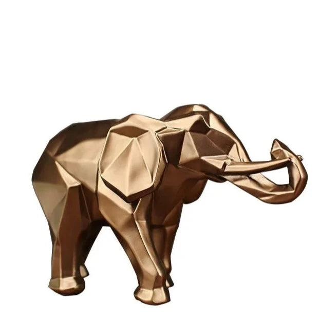 Elephant Golden Statue Resin Decoration