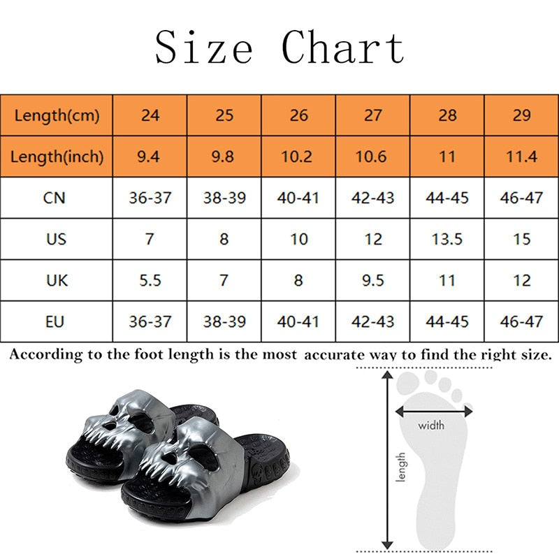Slippers Skull Design Thick Sole Platform