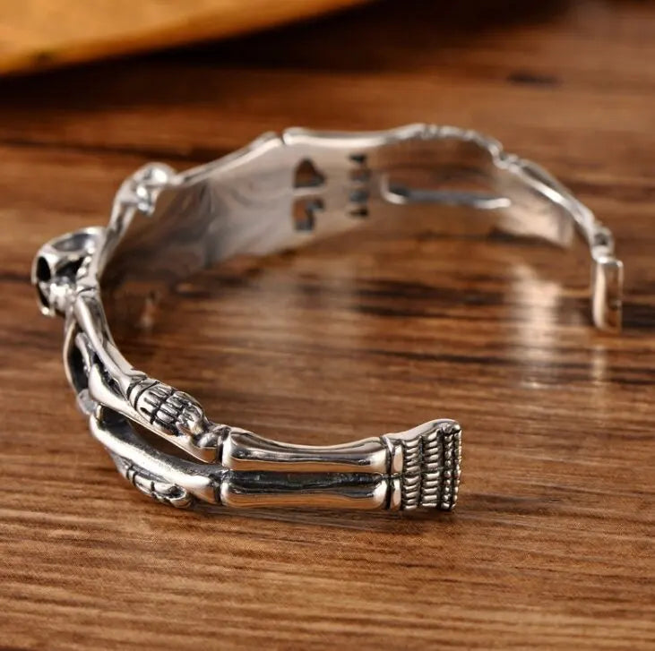 Skull Open Bracelet Stainless Steel