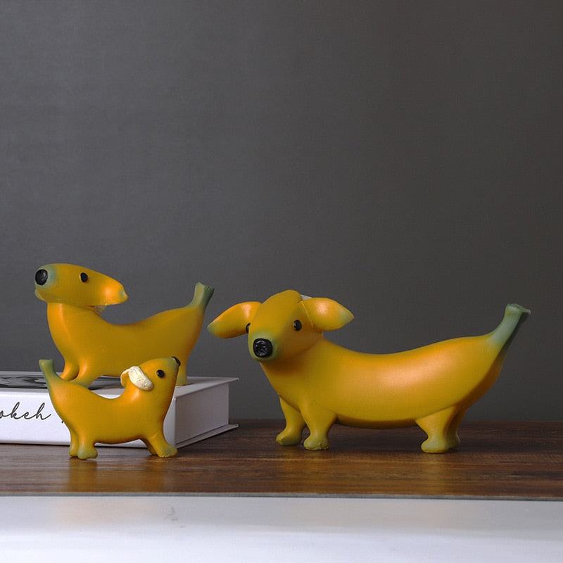 Banana Dog Statue Resin Figurines