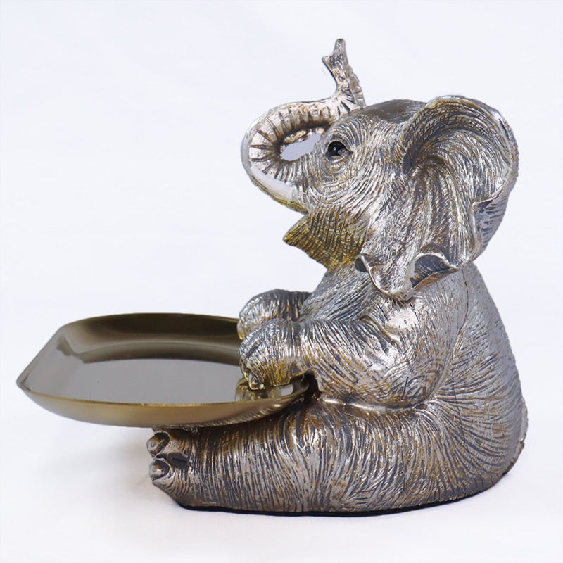 Resin Elephant Statue Key Storage Decoration Figurine