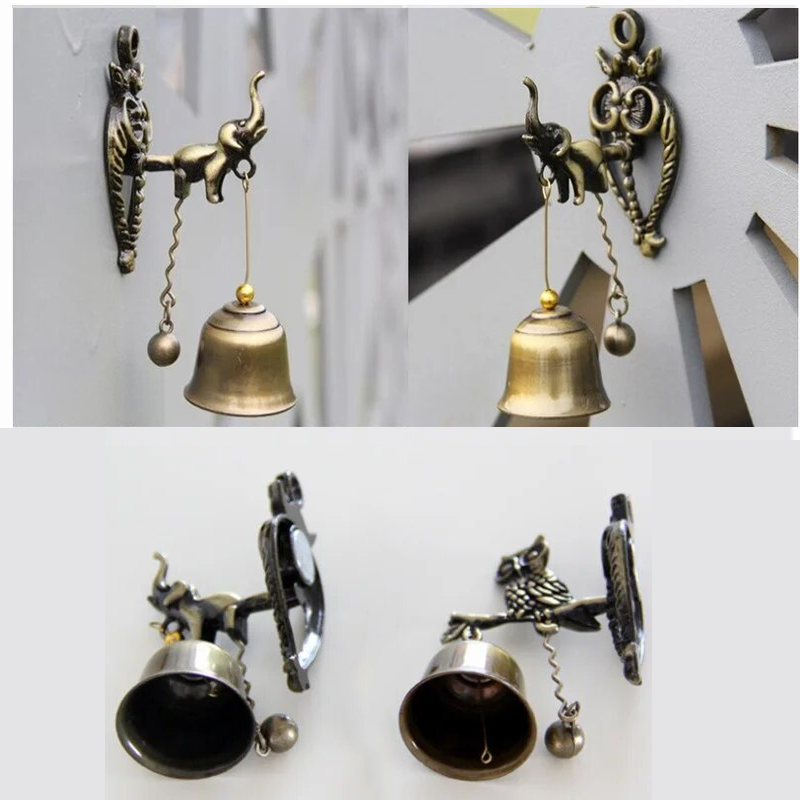 Elephant & Owl Vintage Metal Bell Door