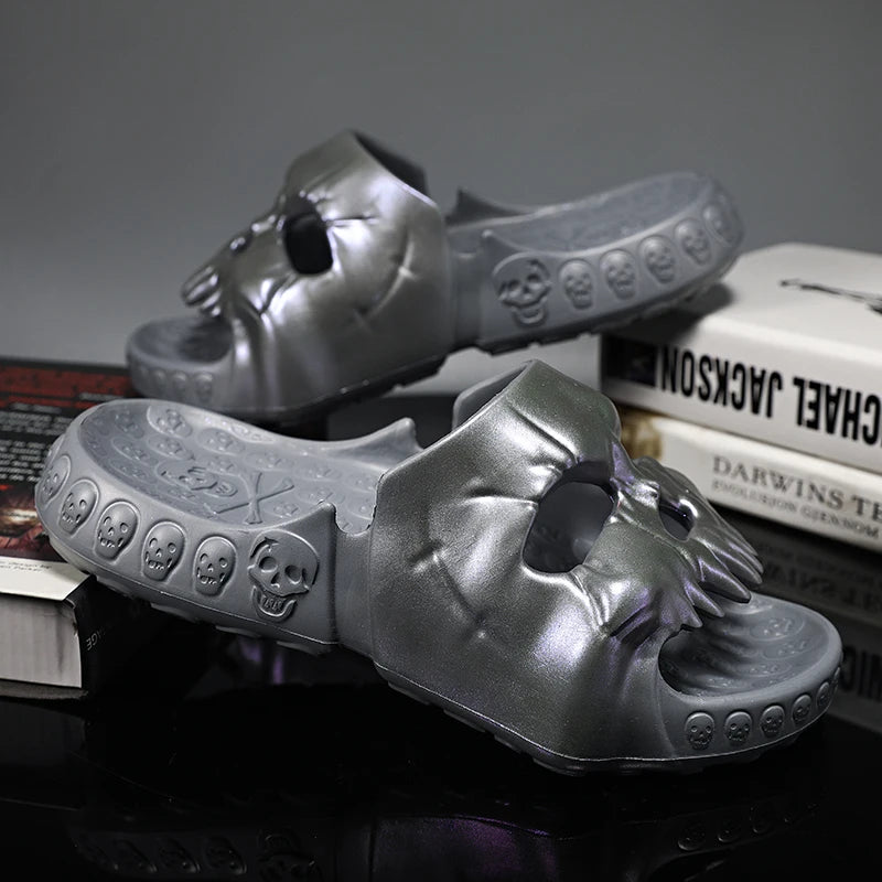 Skull Slippers Outdoor Slides Thick Bottom Non-slip Sandals
