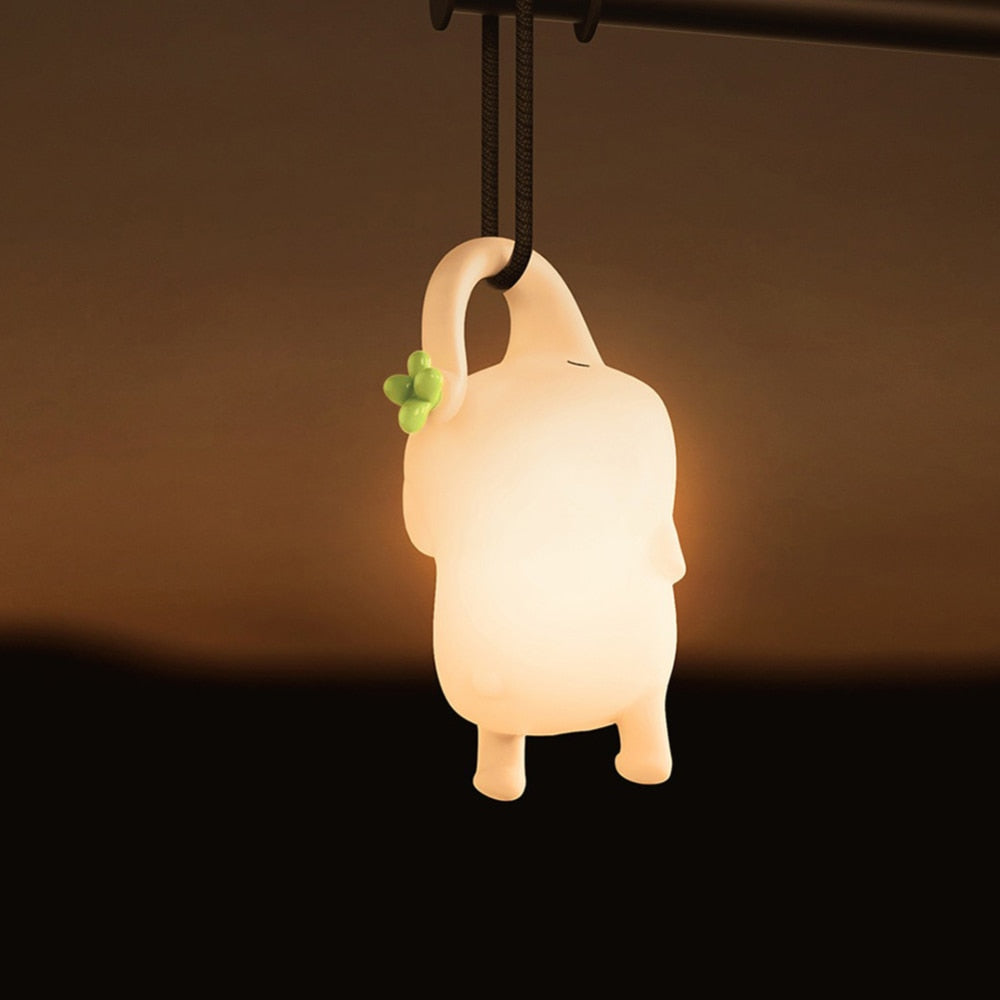 Cute Elephant Night Light Silicone Touch Dimmable Timing USB Rechargeable