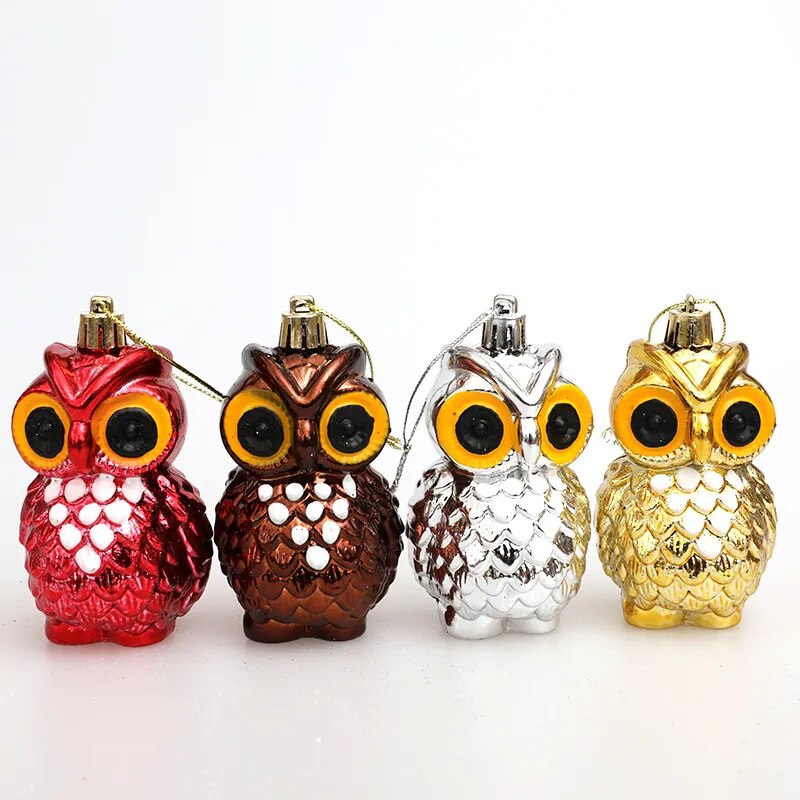 Owl Plated Hanging Ornaments Christmas Tree