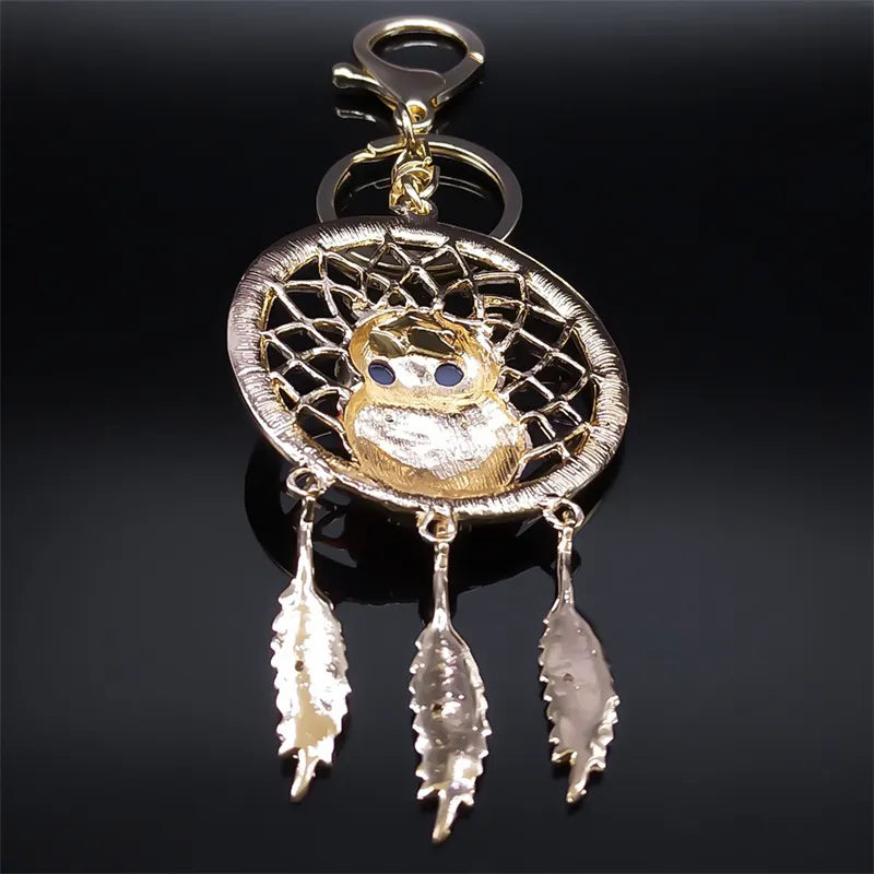 Owl Dreamcatcher Keychain Crystal Alloy