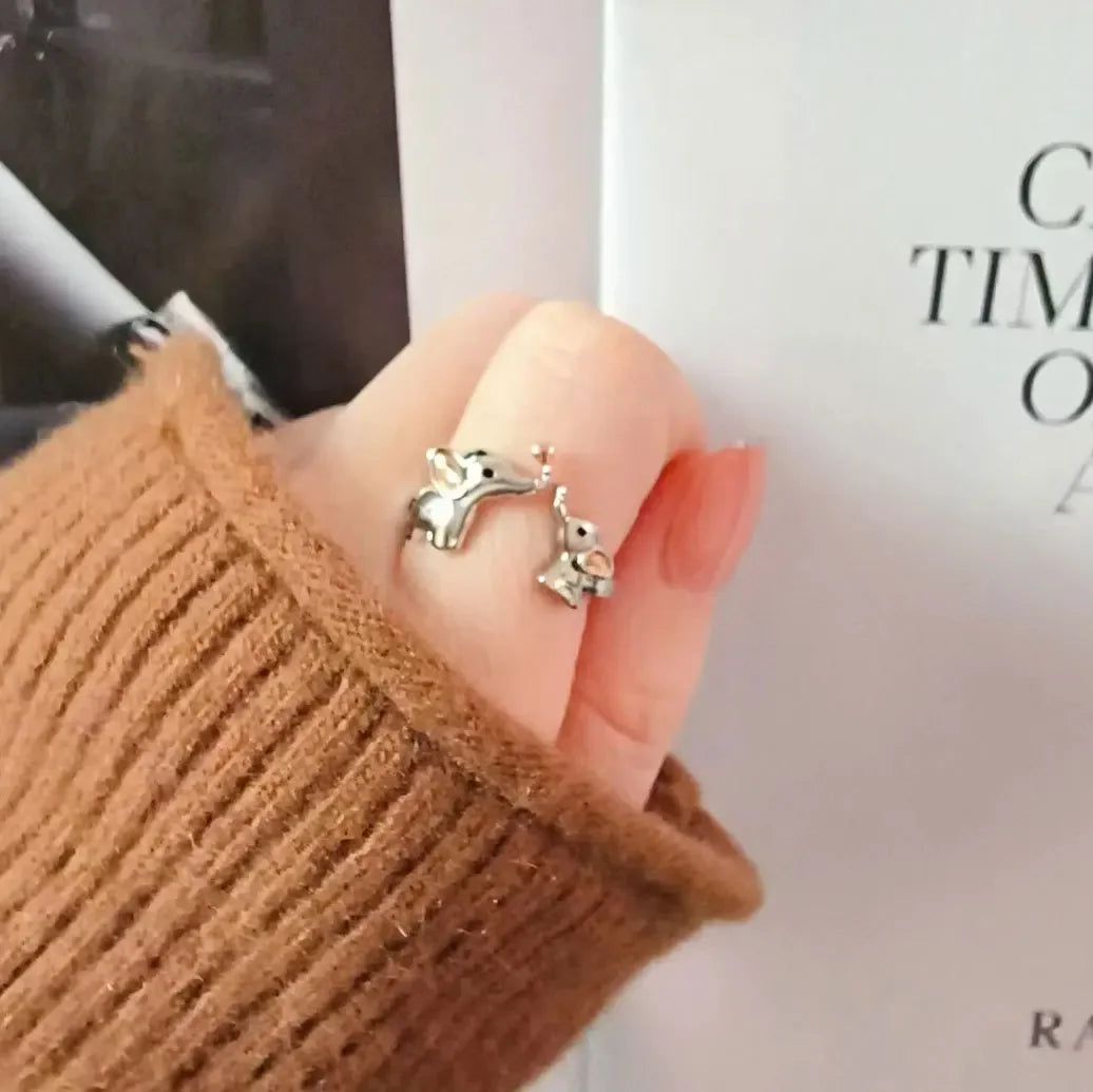 Elephant Rings Opening Ring Mom And Daughter "I Love You Forever"
