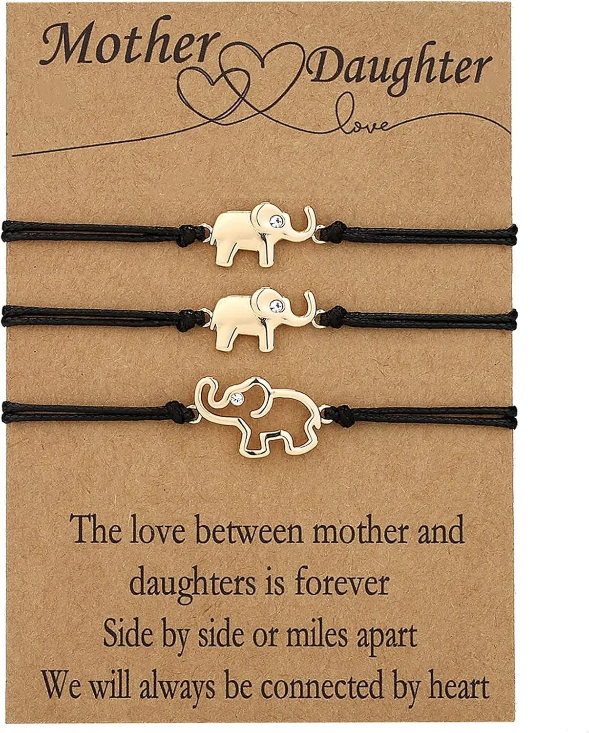 Elephant Mother Daughter Bracelets Set
