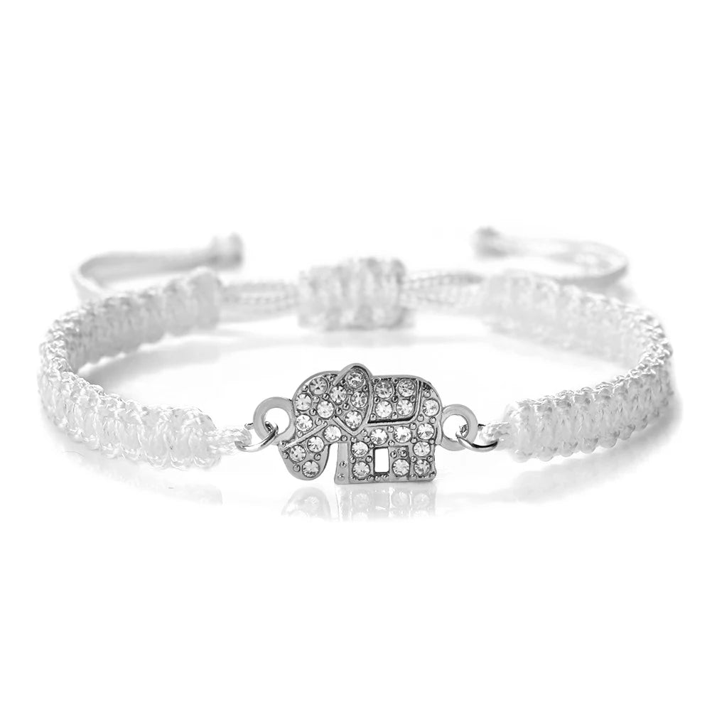 Elephant Pendant Bracelet Cute Crystal Handmade
