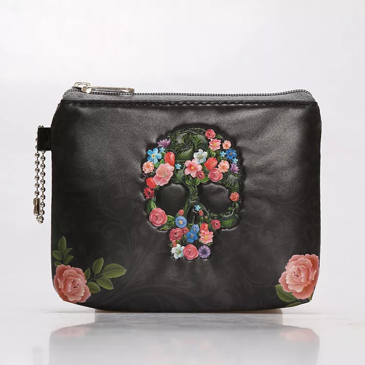 Skull Small Wallet Pu Leather Coin Purse