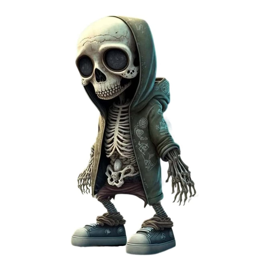 Resin Cool Skeleton Figures Halloween Skeleton Figurine Skull Ornaments