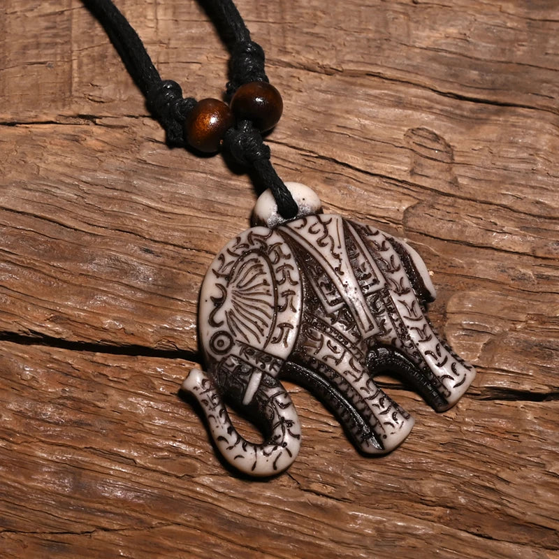 Elephant Necklace Pendant Tribal Style