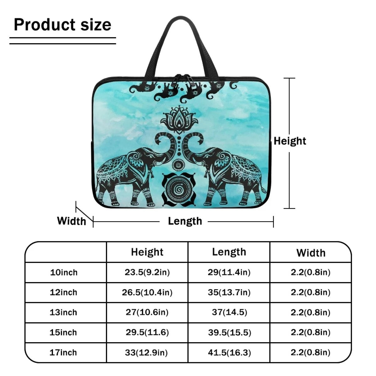 Elephant Handbag Zipper Protective Cover PC Tablet