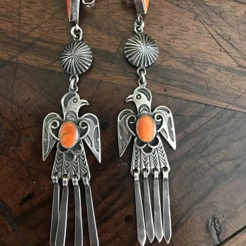 Native Metal Eagle Earrings