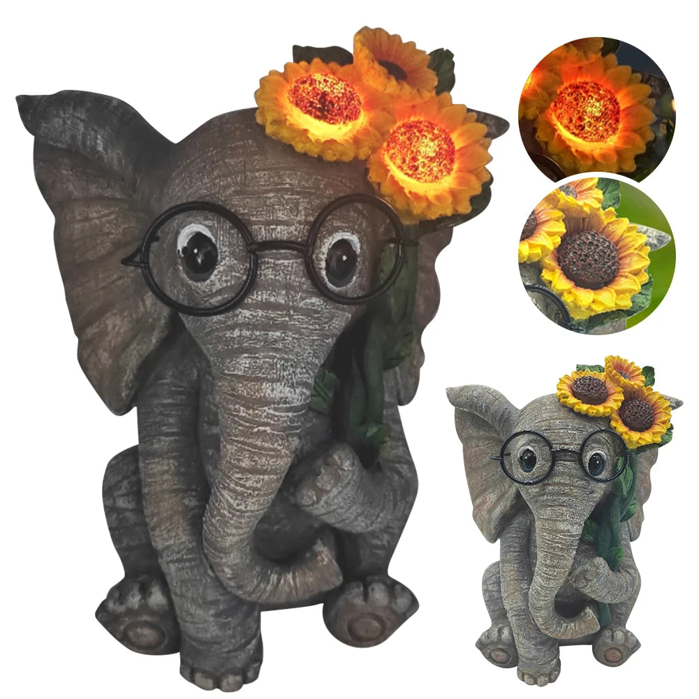 Elephant Garden Lights Solar Lamp