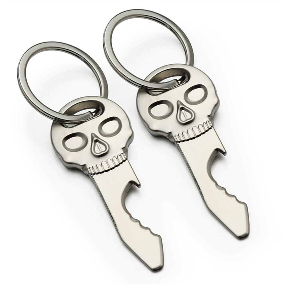 Skull Shape Beer Bottle Opener Keychain