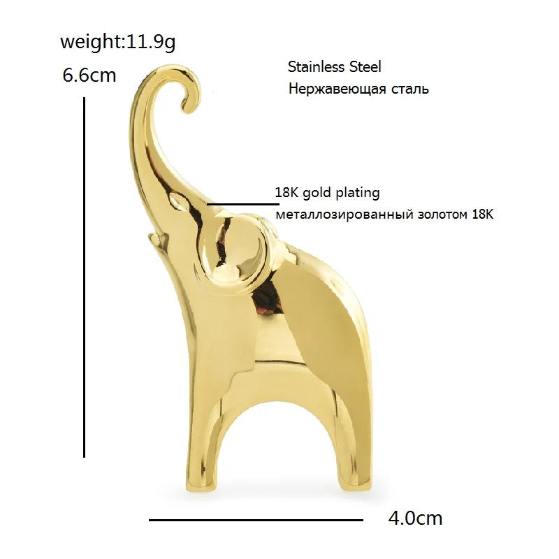 Elephant Gold-color Brooch Pins