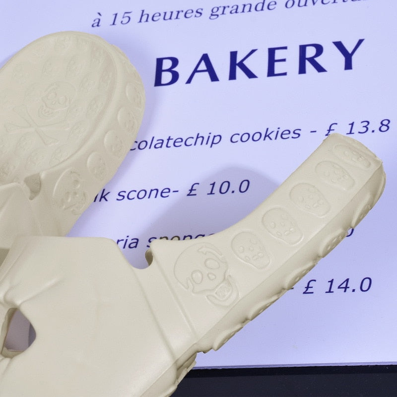 Slippers Skull Design Thick Sole Platform