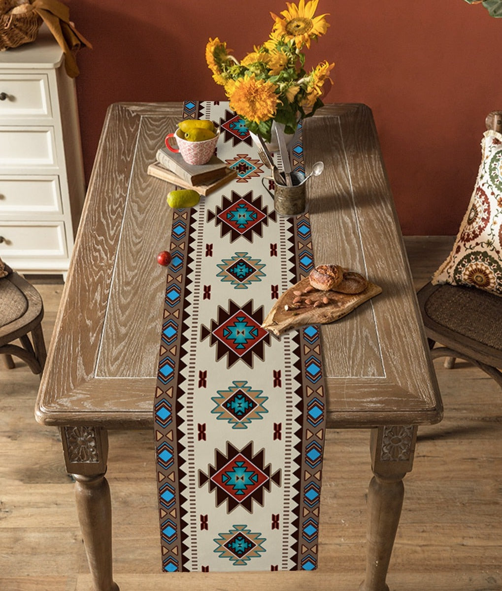 Native Geometry Linen Table Tablecloth