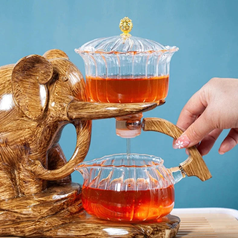 Elephant Shape Heat-resistant Glass Teapot With Base