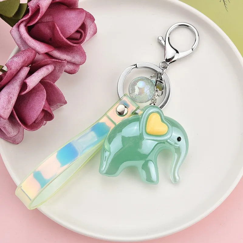 Elephant Colorful Resin Keychains