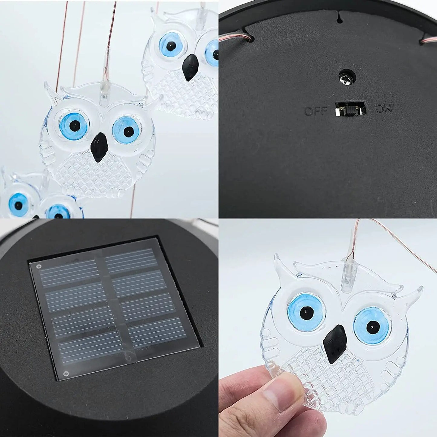 Owl Chimes Wind Hanging Solar Light