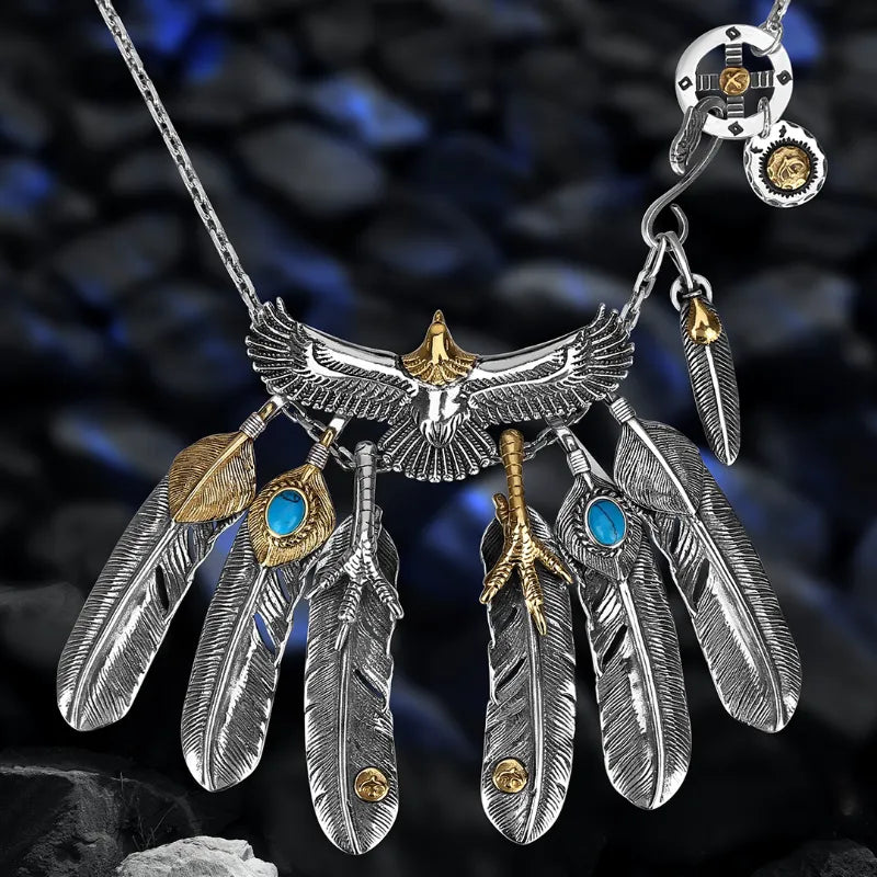 Native Chain Flying Eagle Pendant Necklace