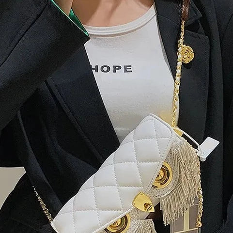 Cute Owl  Crossbody Tassel Bag Leather