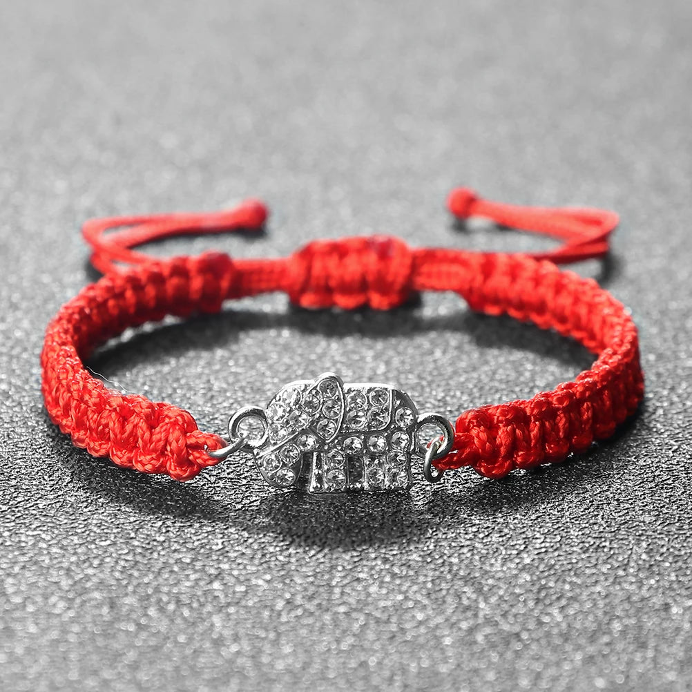 Elephant Pendant Bracelet Cute Crystal Handmade