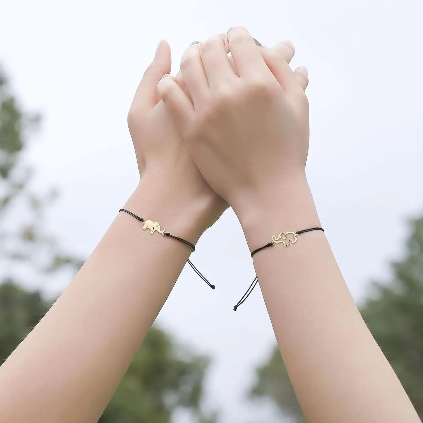 Elephant Mother Daughter Bracelets Set