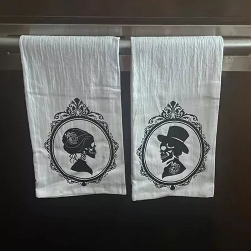 Skull Kitchen Towel Happy Couple