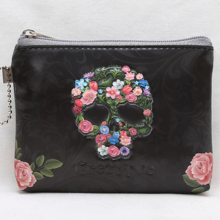 Skull Small Wallet Pu Leather Coin Purse