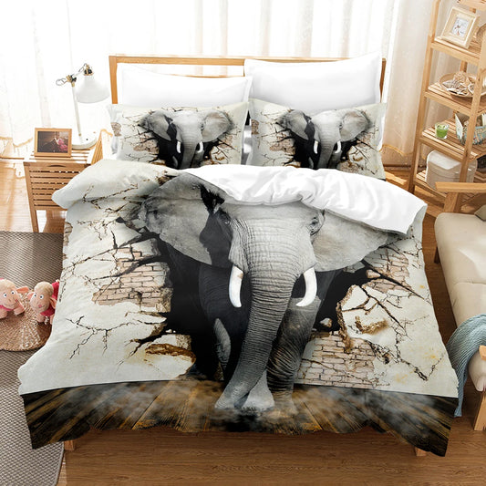 Elephant 3D Duvet Cover Bedding Set
