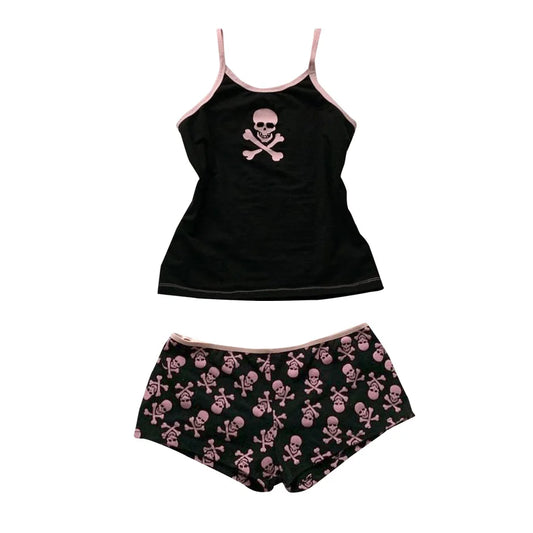 Skull Print Graphic Goth Sleeveless Top